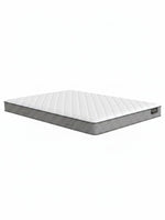 Matelas très grand TOCO Meubles BackCare Solo avec surface blanche matelassée et bordure grise ferme