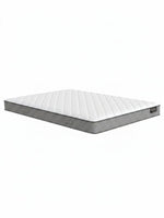 Matelas très grand TOCO Meubles BackCare Solo avec surface blanche matelassée et bordure grise ferme