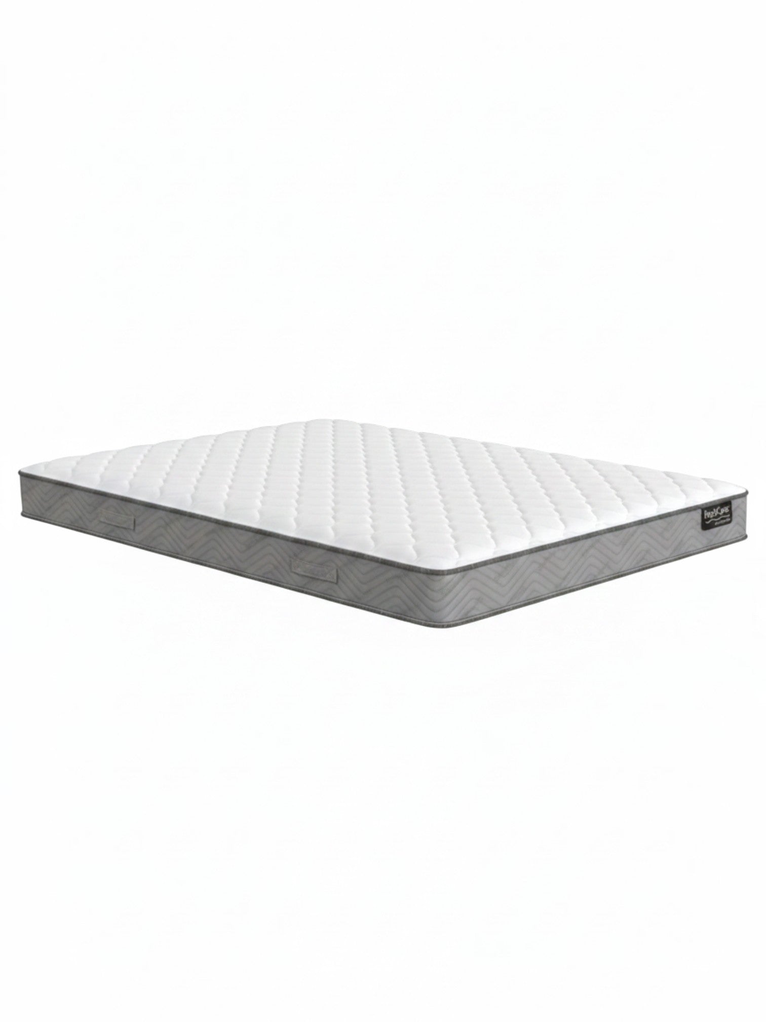 Matelas très grand TOCO Meubles BackCare Solo avec surface blanche matelassée et bordure grise ferme
