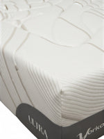 Matelas Ultra Firm de TOCO Meubles avec tissu blanc texturé et détails gris, offrant un soutien ferme et durable.