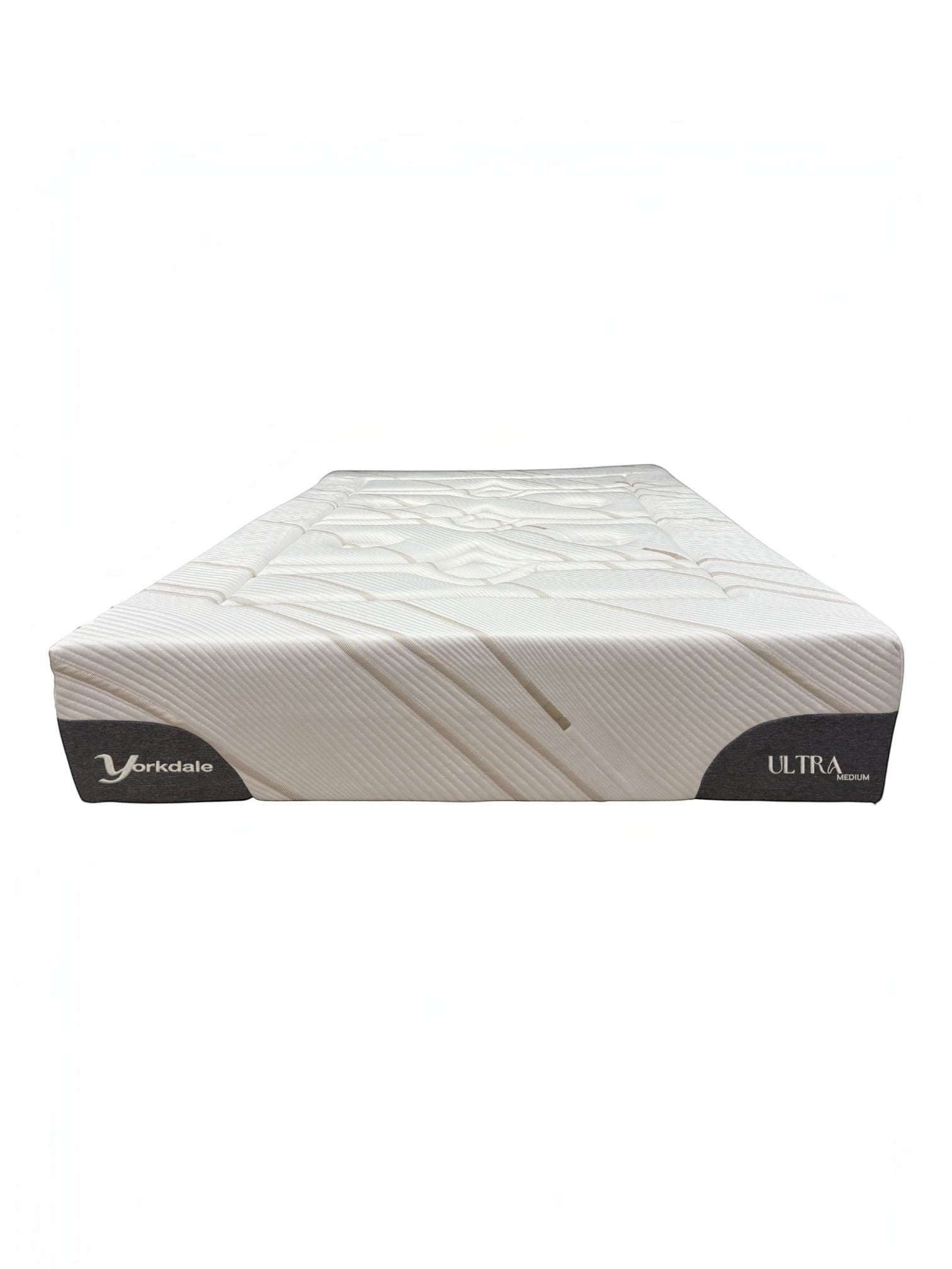 Matelas TOCO Meubles Ultra Medium avec tissu rafraîchissant blanc et côtés gris, vue de face