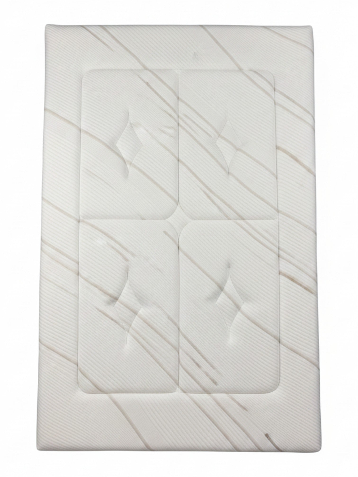 Matelas Ultra Plush TOCO Meubles blanc avec motif rayé et capitonnage, surface rafraîchissante en mousse gel