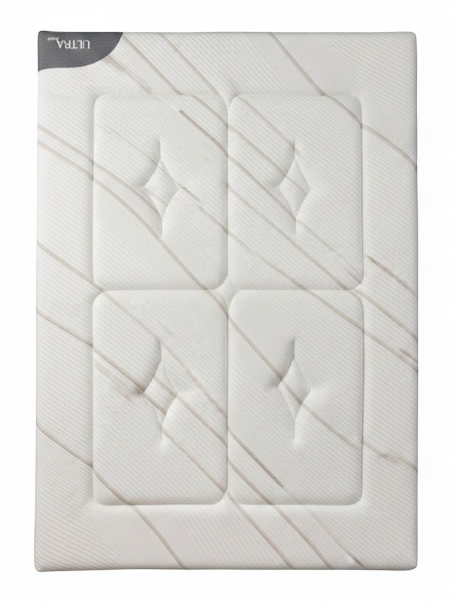 Matelas Ultra Plush TOCO Meubles blanc avec motif matelassé et gel rafraîchissant, vue de dessus