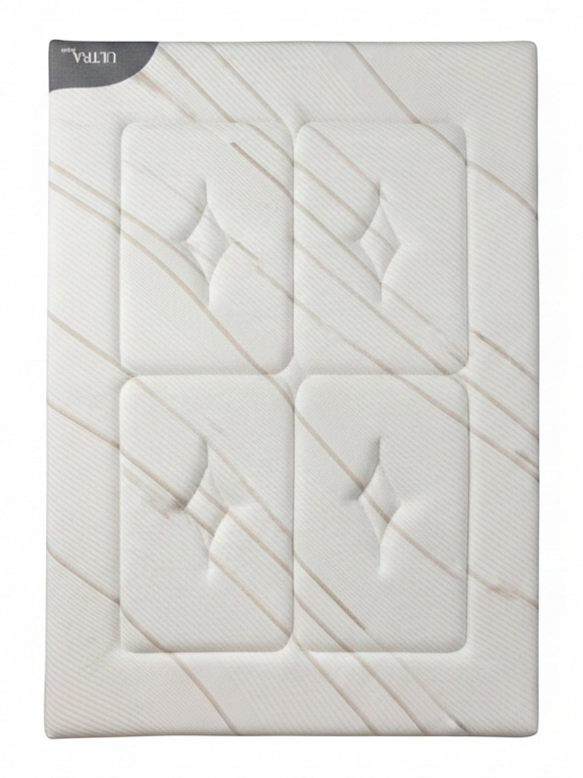 Matelas Ultra Plush TOCO Meubles blanc avec motif matelassé et gel rafraîchissant, vue de dessus