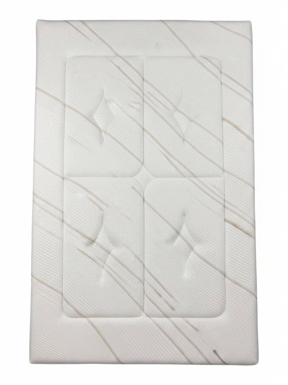 Matelas Ultra Plush TOCO Meubles blanc avec motif rayé et capitonnage, surface rafraîchissante en mousse gel