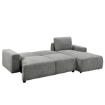 TOCO Meubles Sofa sectionnel Matteo gris en tissu, convertible en lit, design moderne et polyvalent.