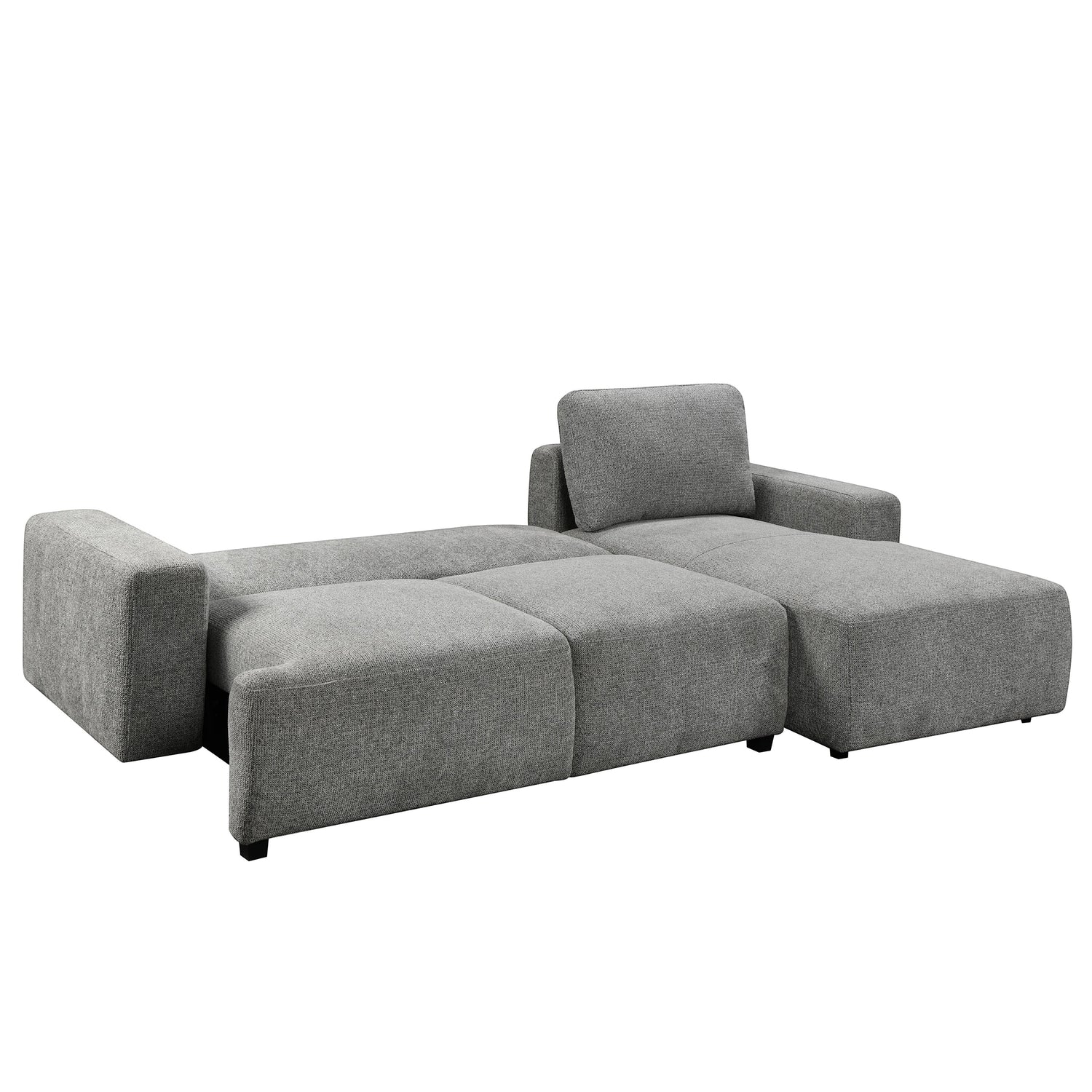 TOCO Meubles Sofa sectionnel Matteo gris en tissu, convertible en lit, design moderne et polyvalent.
