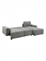 TOCO Meubles Sofa sectionnel Matteo gris en tissu, convertible en lit, design moderne et polyvalent.