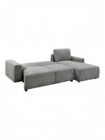 TOCO Meubles Sofa sectionnel Matteo gris en tissu, convertible en lit, design moderne et polyvalent.