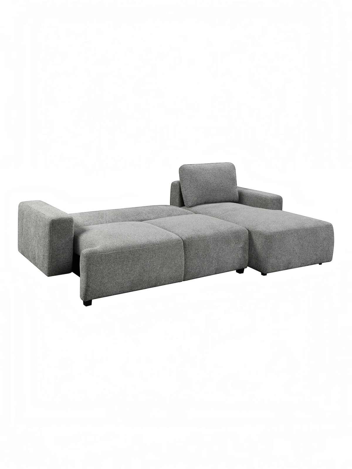 TOCO Meubles Sofa sectionnel Matteo gris en tissu, convertible en lit, design moderne et polyvalent.
