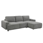 TOCO Meubles Sofa sectionnel Matteo gris en tissu, confortable et polyvalent, avec méridienne.