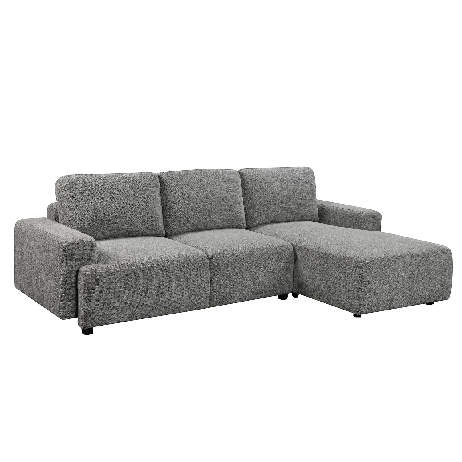 TOCO Meubles Sofa sectionnel Matteo gris en tissu, confortable et polyvalent, avec méridienne.