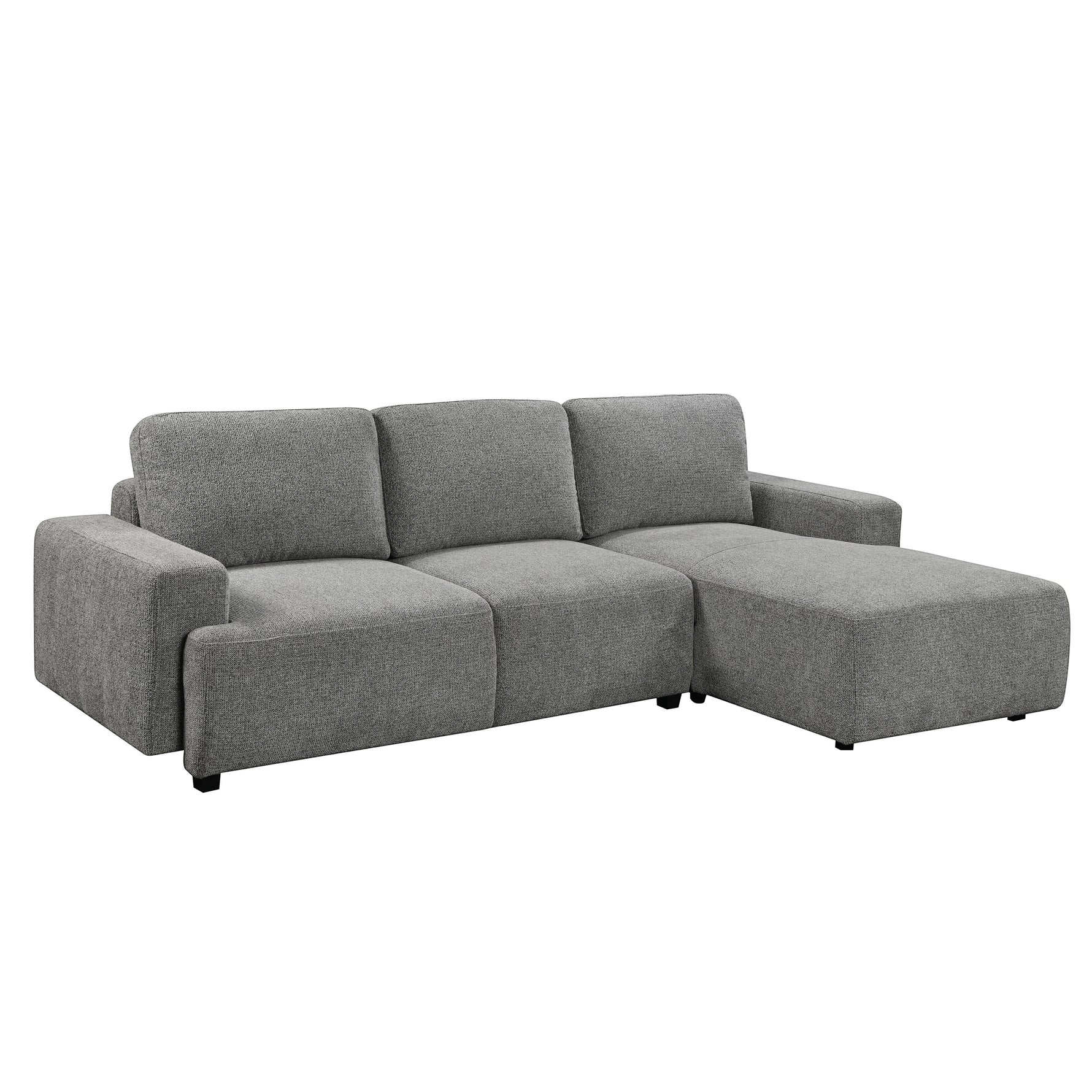 TOCO Meubles Sofa sectionnel Matteo gris en tissu, confortable et polyvalent, avec méridienne.