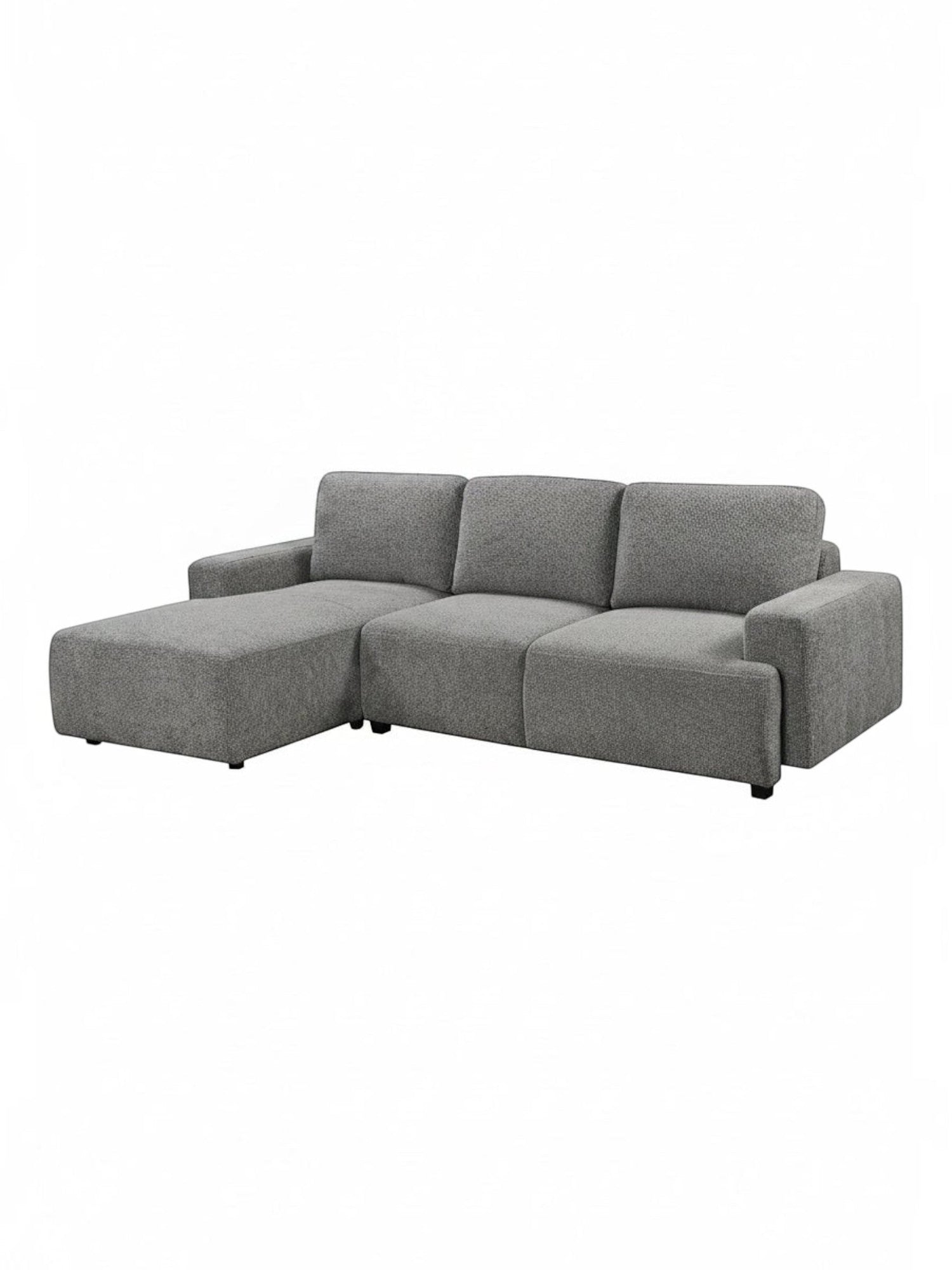 TOCO Meubles Sofa sectionnel Matteo gris en tissu, confortable et polyvalent, avec méridienne.
