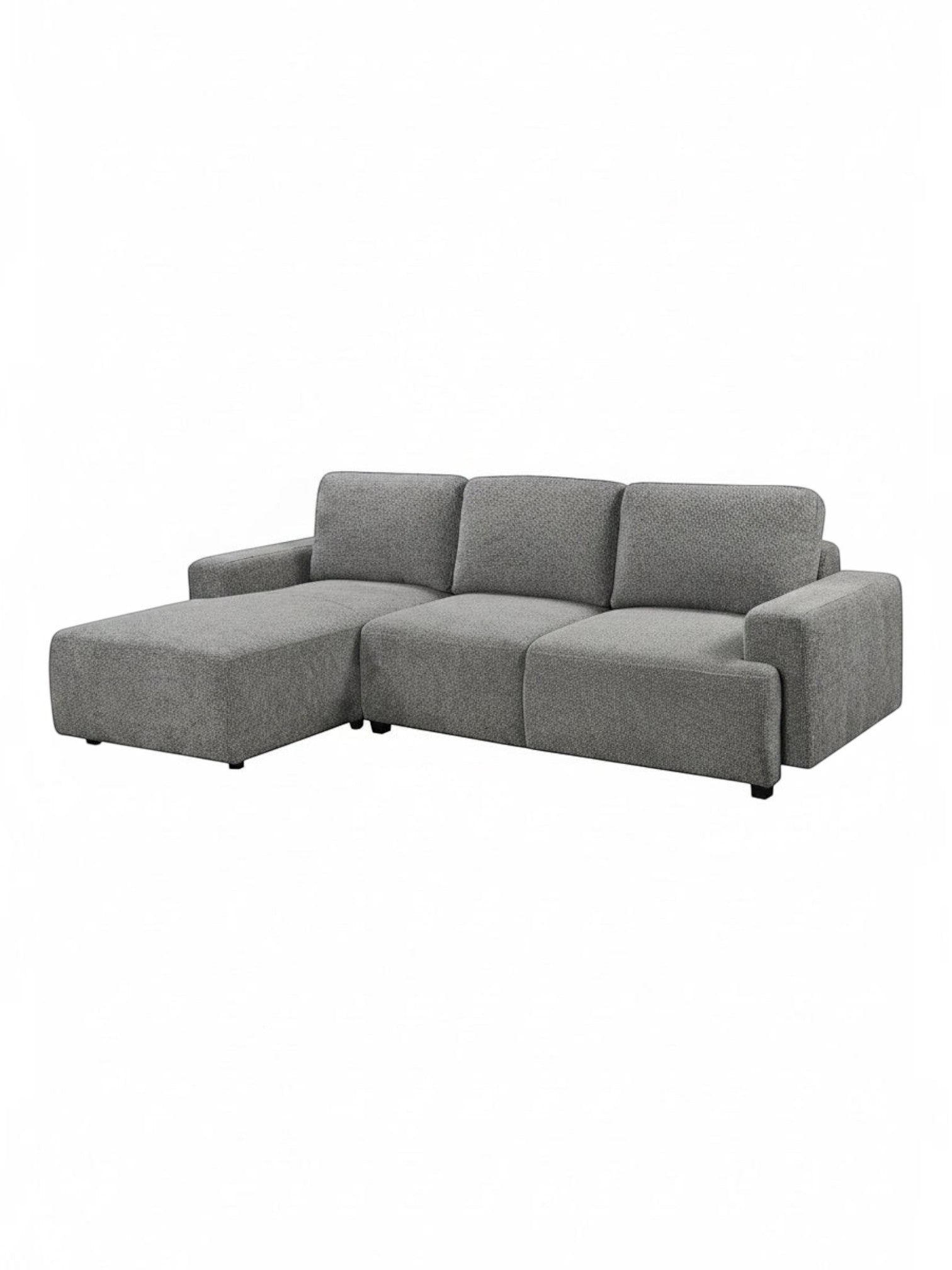 TOCO Meubles Sofa sectionnel Matteo gris en tissu, confortable et polyvalent, avec méridienne.