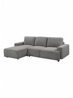 TOCO Meubles Sofa sectionnel Matteo gris en tissu, confortable et polyvalent, avec méridienne.