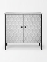 Meuble d'appoint TOCO Meubles Savannah à 2 portes avec motif hexagonal gris et structure en métal noir