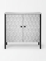 Meuble d'appoint TOCO Meubles Savannah à 2 portes avec motif hexagonal gris et structure en métal noir