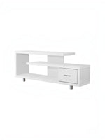 Meuble télé Hano 60 pouces blanc moderne avec étagère ouverte et tiroir de rangement par TOCO Meubles