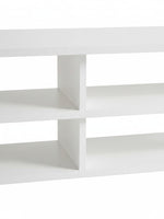 Meuble télé blanc Velto 71 pouces de TOCO Meubles avec étagères ouvertes et design minimaliste