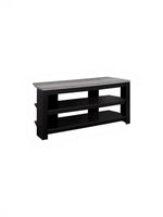 Meuble télé Havi 42 pouces TOCO Meubles avec plateau gris effet bois et structure noire à deux étagères ouvertes