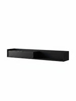 Meuble télé mural TOCO Meubles Lévio noir de 72 pouces avec tiroir de rangement et tablette ouverte