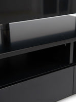 Meuble télé TOCO Meubles Ovaro 63 pouces noir avec étagère ouverte et éclairage LED intégré