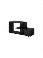 Meuble télé Zenoa 48'' TOCO Meubles noir avec tablettes effet marbre et tiroir de rangement moderne