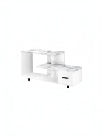 Meuble télé Zenoa 48 pouces TOCO Meubles blanc avec fini effet marbre et tiroir de rangement moderne
