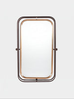 Miroir mural basculant TOCO Meubles en métal bicolore bronze et noir au design industriel rectangulaire