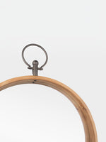 Miroir mural rond TOCO Meubles en bois de sapin avec anneau décoratif en fer style montre de poche