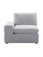 TOCO Meubles Modulaire Monaco, fauteuil d'angle gris clair en tissu, design contemporain.