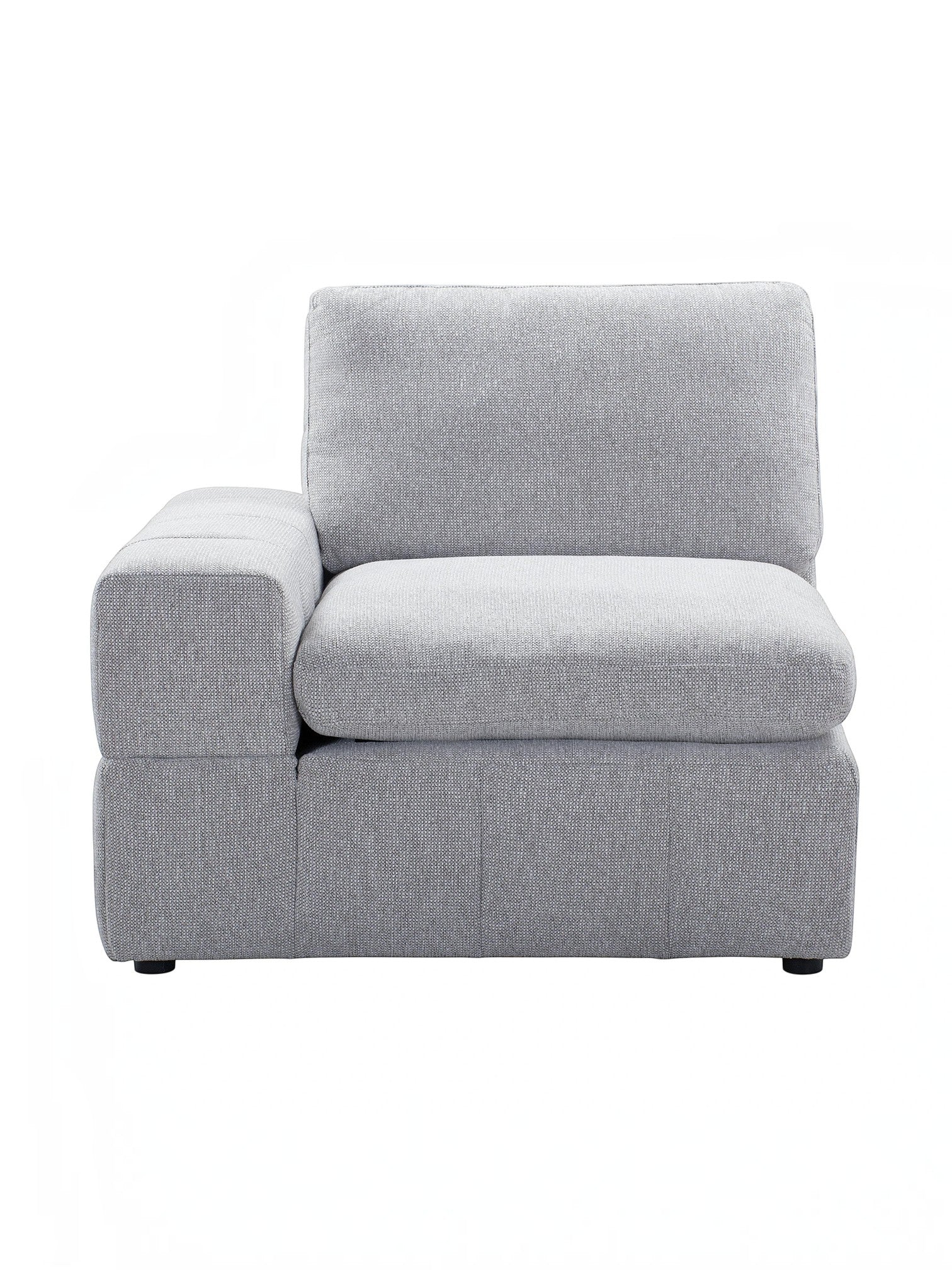 TOCO Meubles Modulaire Monaco, fauteuil d'angle gris clair en tissu, design contemporain.