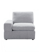 TOCO Meubles Modulaire Monaco, fauteuil d'angle gris clair en tissu, design contemporain.
