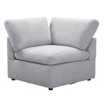 TOCO Meubles Modulaire Monaco gris clair, tissu texturé, fauteuil d'angle confortable avec coussins moelleux.