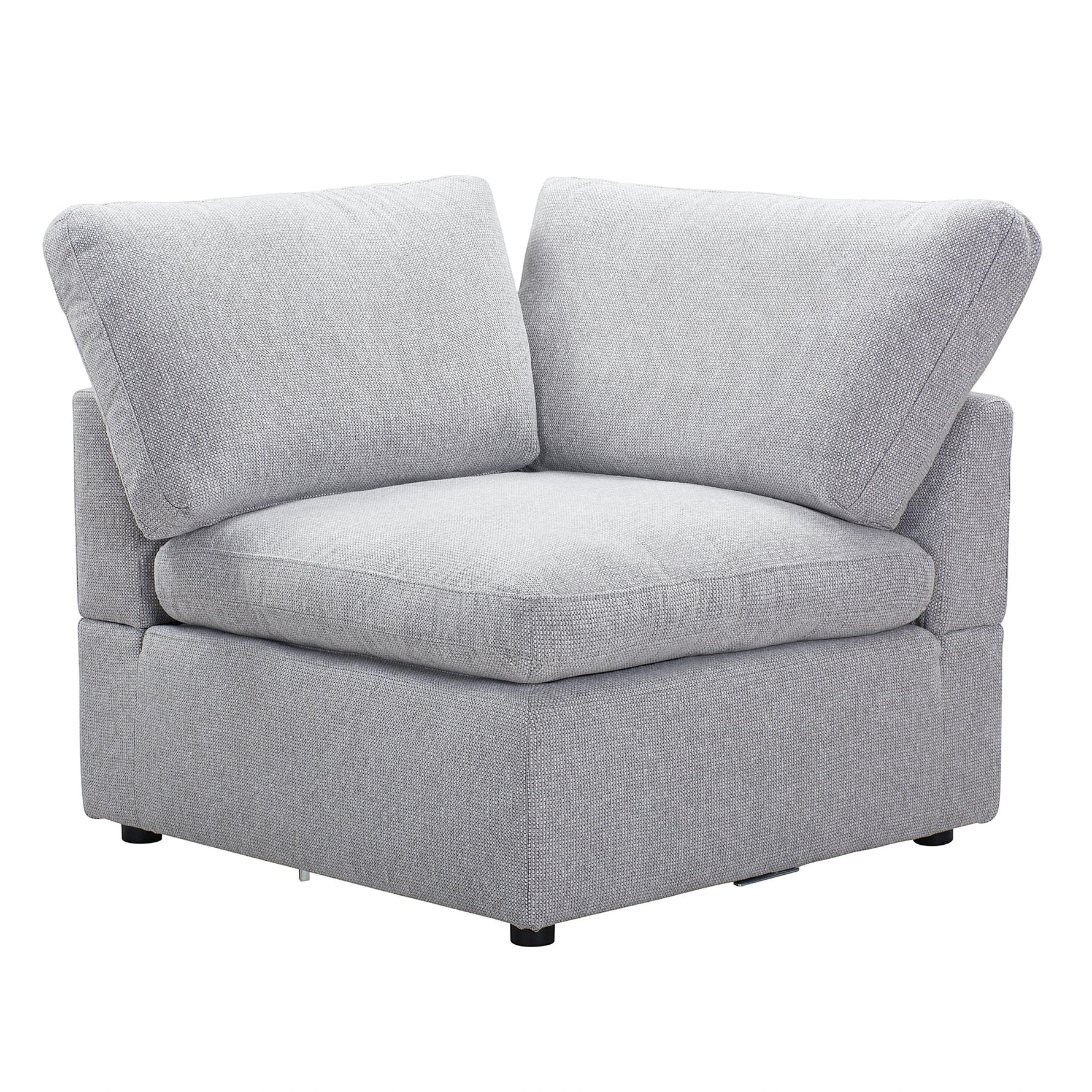TOCO Meubles Modulaire Monaco gris clair, tissu texturé, fauteuil d'angle confortable avec coussins moelleux.