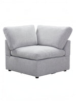TOCO Meubles Modulaire Monaco gris clair, tissu texturé, fauteuil d'angle confortable avec coussins moelleux.