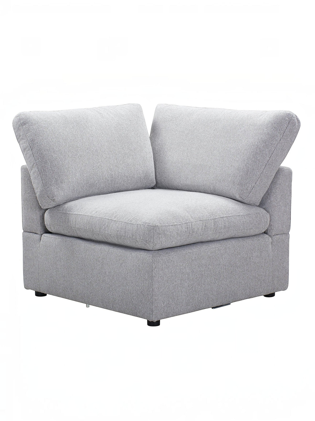 TOCO Meubles Modulaire Monaco gris clair, tissu texturé, fauteuil d'angle confortable avec coussins moelleux.