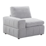 TOCO Meubles Modulaire Monaco gris clair, fauteuil d'angle confortable avec accoudoir gauche et coussin moelleux.