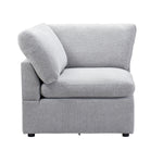 TOCO Meubles Modulaire Monaco gris clair, fauteuil d'angle en tissu avec coussin assorti.
