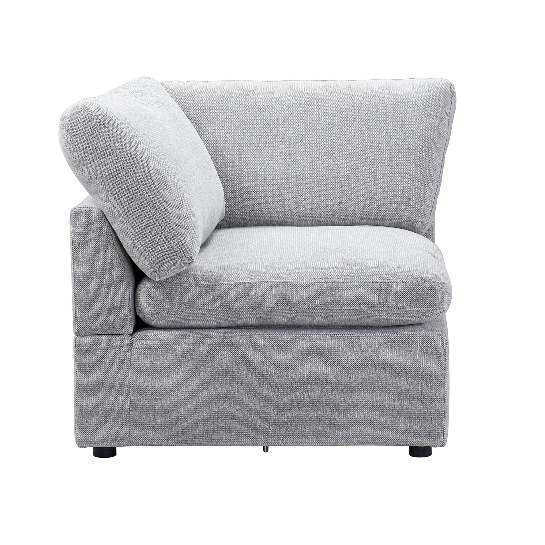 TOCO Meubles Modulaire Monaco gris clair, fauteuil d'angle en tissu avec coussin assorti.