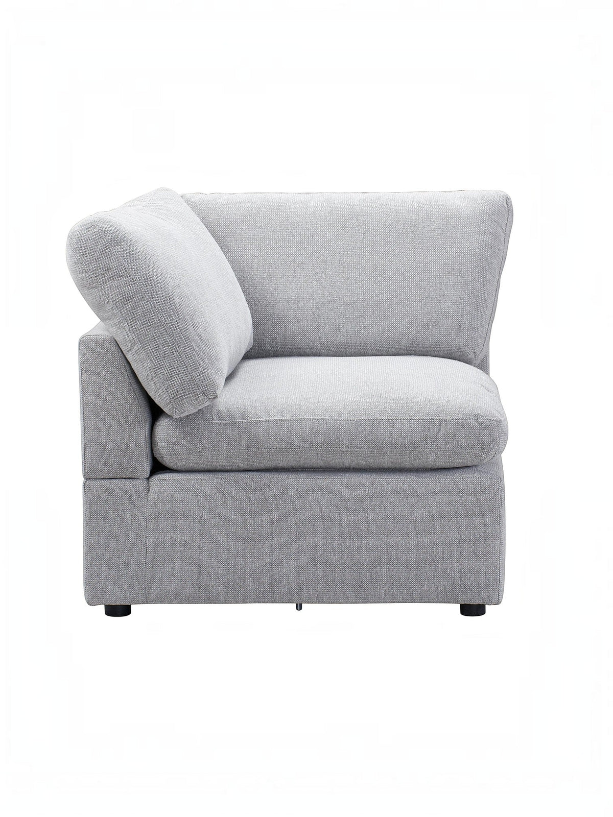 TOCO Meubles Modulaire Monaco gris clair, fauteuil d'angle en tissu avec coussin assorti.