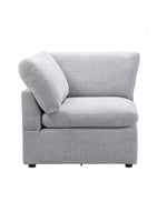 TOCO Meubles Modulaire Monaco gris clair, fauteuil d'angle en tissu avec coussin assorti.