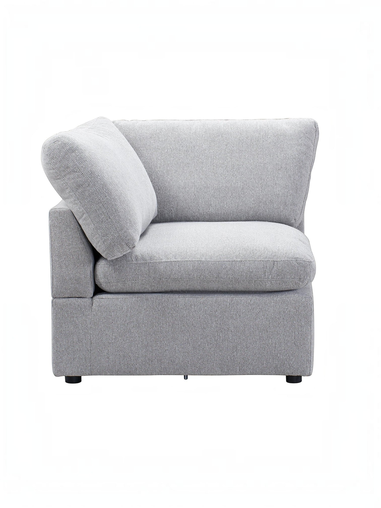 TOCO Meubles Modulaire Monaco gris clair, fauteuil d'angle en tissu avec coussin assorti.