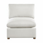 Module de sofa TOCO Meubles Montrose en tissu chenille beige texturé avec assise profonde et pieds en bois