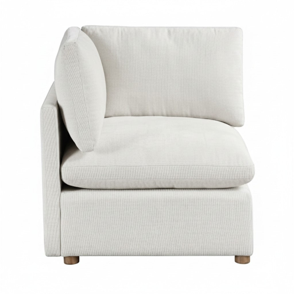 Module d'angle TOCO Meubles Montrose en chenille beige texturée avec assise profonde et confortable