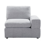 TOCO Meubles Modulaire Monaco, fauteuil d'angle gris clair en tissu, design contemporain.