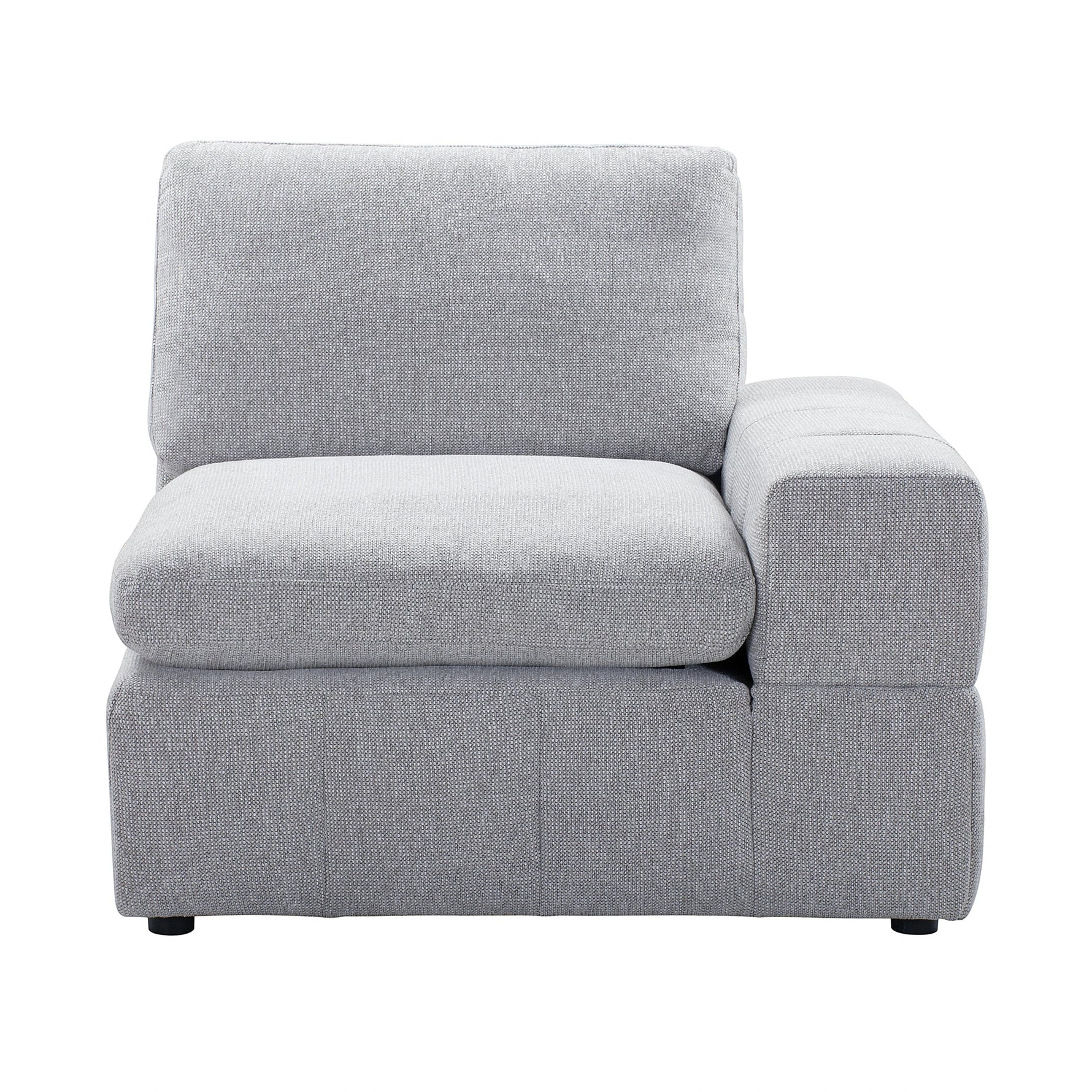 TOCO Meubles Modulaire Monaco, fauteuil d'angle gris clair en tissu, design contemporain.