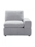 TOCO Meubles Modulaire Monaco, fauteuil d'angle gris clair en tissu, design contemporain.