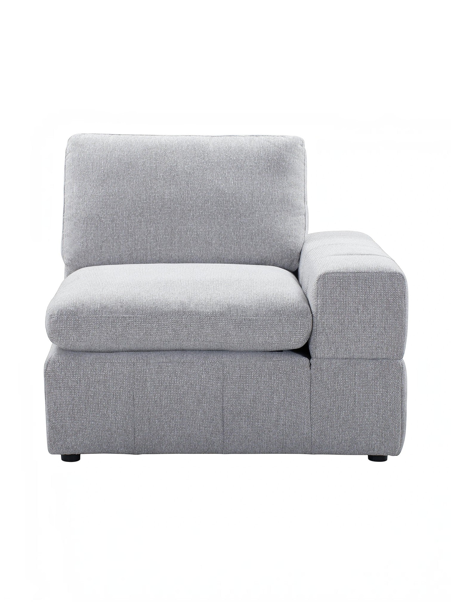 TOCO Meubles Modulaire Monaco, fauteuil d'angle gris clair en tissu, design contemporain.